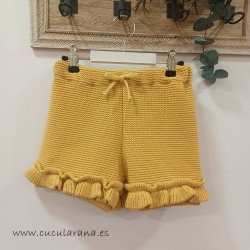 Mia y Lia short punto mostaza