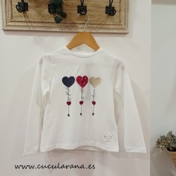 Sarabanda camiseta  niña corazones