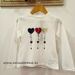 Sarabanda camiseta  niña corazones