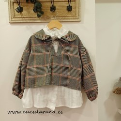 mia y lia blusa cuello volante blanca