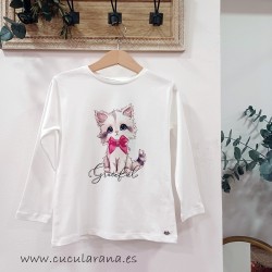 Camiseta niña gato de...