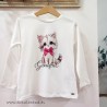 Camiseta niña gato de sarabanda