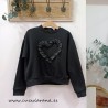 Sudadera Negra corazones