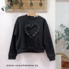 Sudadera Negra corazones