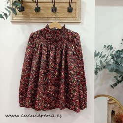 Mia y Lia blusa flores granate