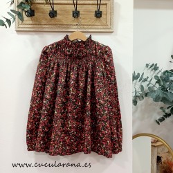 Mia y Lia blusa flores granate