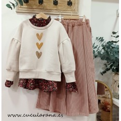 Mia y Lia blusa flores granate