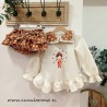 La Martinica sudadera felpa + braga tela toffee