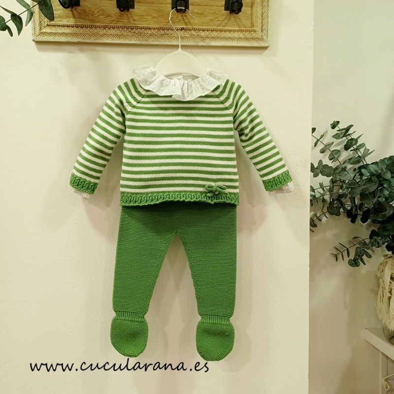 Cesar Blanco traje bebe verde