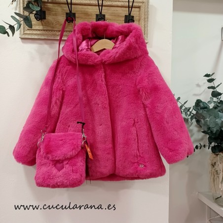 Abrigo peluche fucsia