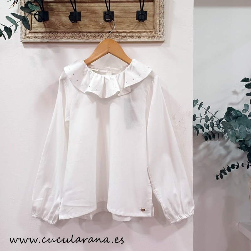 Sarabanda Blusa blanco brillo