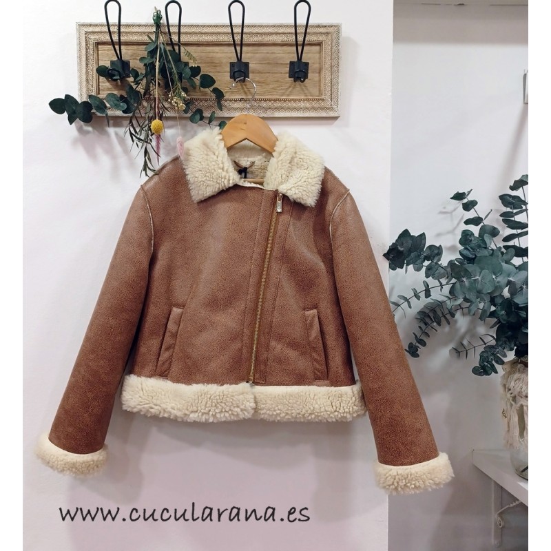 Sarabanda chaqueta poli piel camel