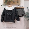 Sarabanda short falda negro ecopiel