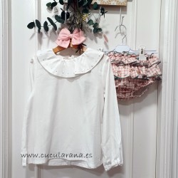 Conjunto blusa y braga rosa...