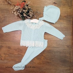 Prim baby conjunto jubón y polaina agua marina 915