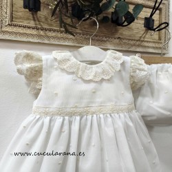 Vestido bautizo beige granlei